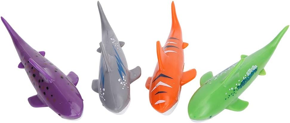 4Pcs Diving Pool Toys, Kids PVC Simulation Shark Model Toys Figurine Ornament Water Fish Toy Children Diving Toy Swimming Glides Toys Small Water Fun Toy for Kids Over 5 Years Old