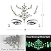 Noctilucent Face Gems Mermaid Face Jewels Festival Luminous Body Jewels Glow In The Dark Rhinestones Rave Eyes Bindi Temporary Face Stickers for Festival Party (8 Sets Collection)