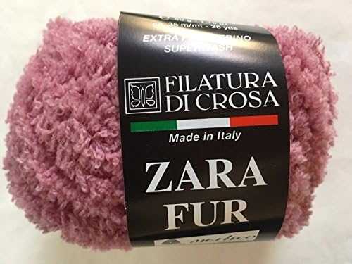 Filatura di Crosa Zara Fur #15 Mauve (Dusty Rose Pink) - Short Eyelash Yarn 50 Gram