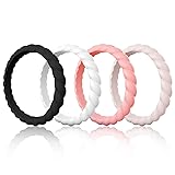 Egnaro Silicone Wedding Ring for Women,Seamless