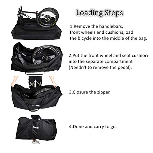 LIDARPHE Bike Travel Bag 26 To 29 Inch Bicycle Storage Carry Case, Portable Folding Cycling Thick Mountain Bike Transport Case For Airplane Shipping, Professional Cycling Cover Accessories