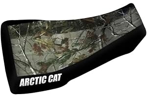 verde powersports VPS Seat Cover Compatible with Arctic Cat 400 450 500 650 2004 to Beyond All Models Camo Top Black Sides Logo Seat Cover