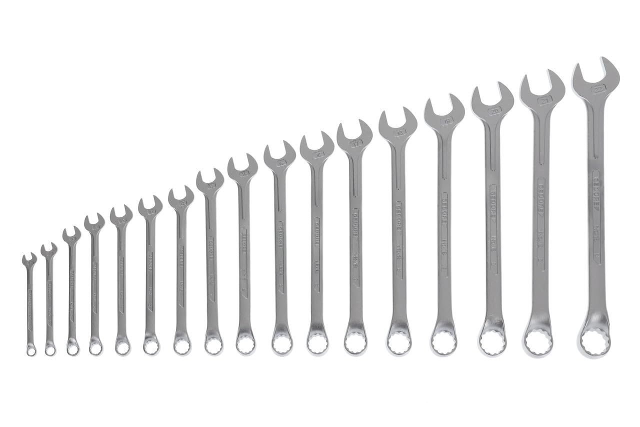 GEDORE 17-pc. Combination spanner set, AF 6-22 mm, Offset, Bi-hex, UD profile, Spanner set, 1 B-017