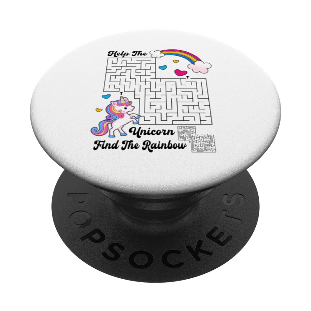 Unicorn Maze Puzzles Kids Find The Rainbow Smart Interactive PopSockets Swappable PopGrip