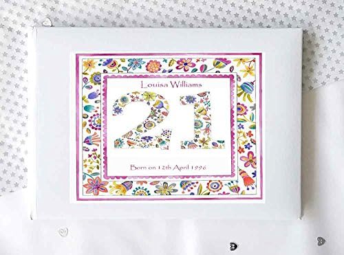 tigerlilyprints 21st Birthday Book, Memory Book, 21 Birthday Present, 21 Birthday gift Idea, Guest Book, Year Book,peony