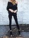 ABD Women's Off Shoulder Bat Wings Loose Pullover Sweater Knit Jumper Black, Large