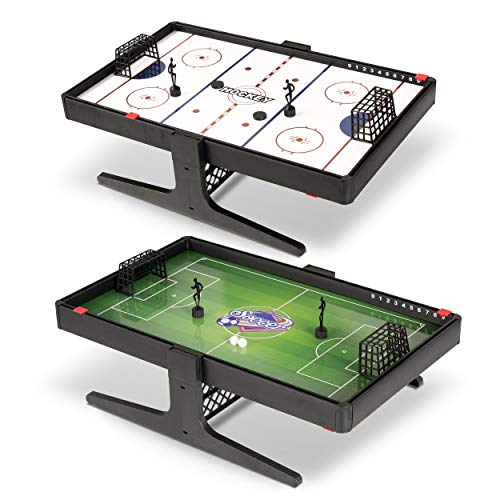 Sport Squad Flux Magnetic Reversible Soccer & Hockey Tabletop Multi Sport Game Set - Portable Mini Desktop Set - Great for Kids and Adults - Magnet Miniature Table Game