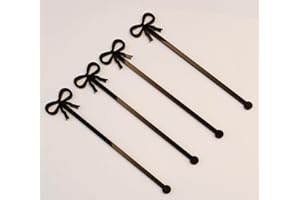 YUXUANISH 20pcs of Bow Drink Stirrers,Acrylic Drink Stirrer,Bow Drink Stir Stick,Swizzle Sticks for Party&Festival Decoration (Black)