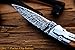 DKC Knives DKC-58-LJ-OW-DS-PC LITTLE JAY Olive Wood Pocket Clip Damascus Steel Blade Folding Pocket Knife Olive Wood Handle 4