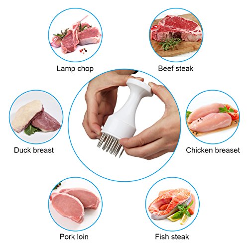 Meat Tenderizer by Eligara | Stainless Steel Needle Blade Steak Tenderizer with ABS Safe Plastic, Lightweight & Durable Kitchen Cooking Tool