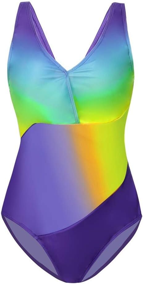 Jooffery Sling Swimsuit Bikini Rainbow Gradient Color Fat Plus Size Plus Size Fat Body One-Piece Swimsuit