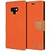 GOOSPERY Canvas Wallet for Samsung Galaxy Note 9 Case (2018) Denim Stand Flip Cover - Orange