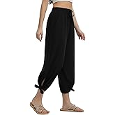 baleaf Women's Wide Leg Swim Pants UPF50+ Long Beach Pants High Waisted Lightweight Quick Dry Flowy Swim Capris with Pockets