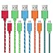 Micro USB Cable Braided, Pofesun 5 Pack High Speed Micro USB 2.0 Cable Fast Charging Nylon Braided Android Charger Cord Compatible Samsung,Kindle,Tablet,HTC,PS4(Blue,Red,Green,Orange,Dark Green)