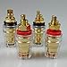 Facmogu 4PCS Black & Red Heavy Duty 5-Way Binding Post Banana Jacks 4mm, 24K Gold Plated Sold Brass Insulated Binding Post Banana Plugs, Speaker Amplifier Bindling Post Terminal Connectors - Short