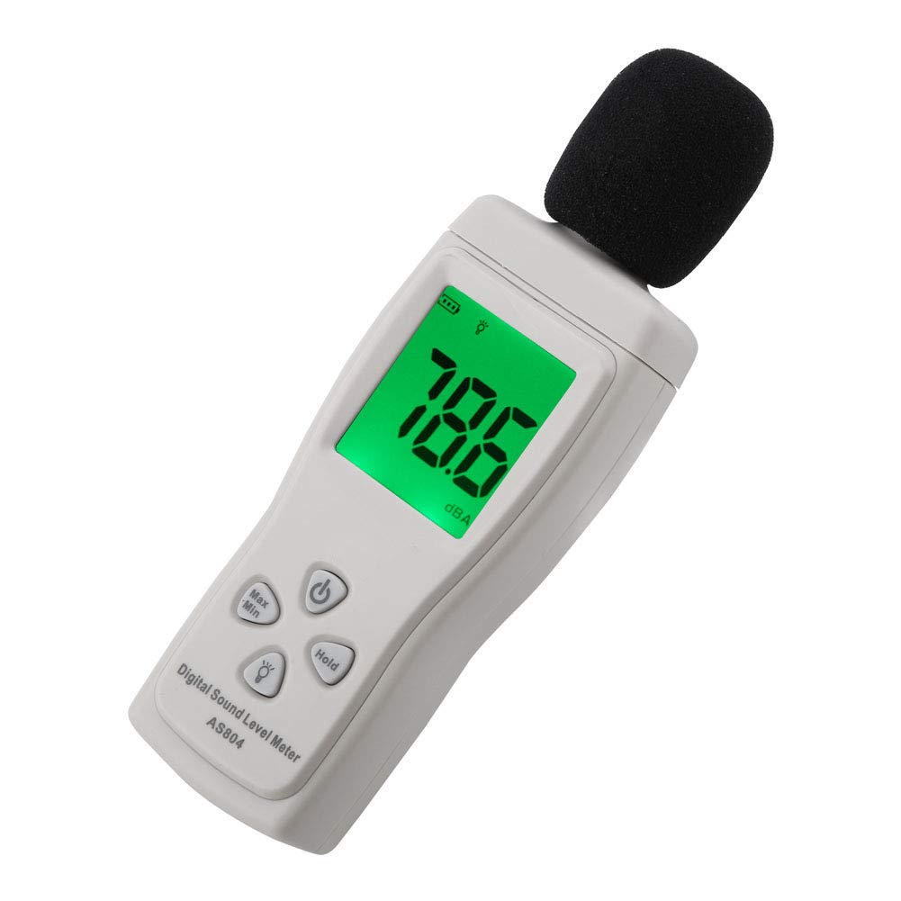 AS804 Digital Sound Level Meter High Precision 30-130dBA Decibel Noise Testing Monitor for Industry and Daily Life