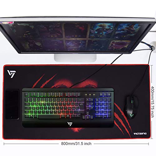 VicTsing [30 Larger] Extended Gaming Mouse Pad with Stitched Edges