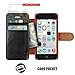 Mulbess Layered iPhone 5c Leather Case，Flip Phone Case Wallet with Magnetic Clasp for iPhone 5c Cover, Black