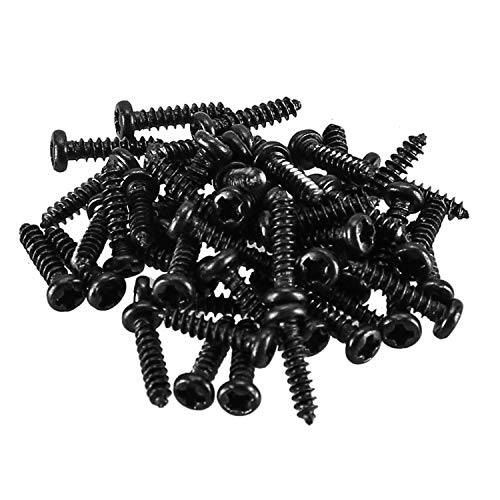HanTof 750pcs 15 Kinds M1 M1.2 M1.4 M1.5 M1.7 Phillips Rounded Head Small Self Tapping Screws,Micro Screws,Tiny Screws Assortment Kit-(Black)