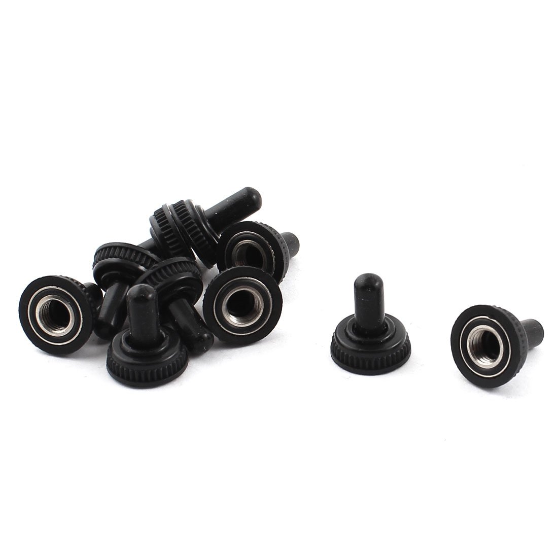 sourcingmap 10pcs M6 Mounting Thread Hole 15mm Depth Black Rubber Waterproof Toggle Switch Cover Boot