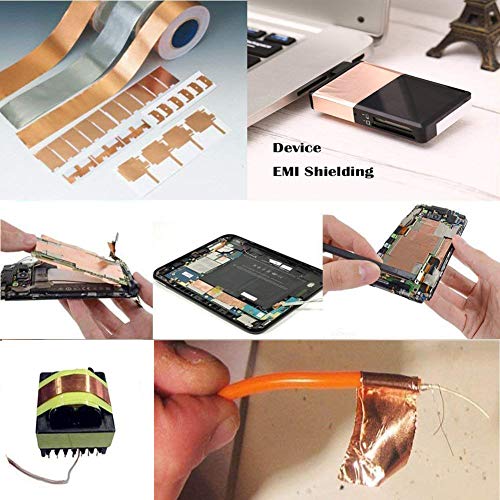 Eyech 3pc Copper Foil Tape Double-Sided Conductive Adhesive for EMI Shielding, Stained Glass, Art Work, Soldering, Electrical Repairs, Grounding- 27.5 Yard/Each - Thumbnail 6