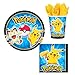 Designware Pokemon Pikachu & Friends Birthday Party Supplies Set Plates Napkins Cups Kit for 16