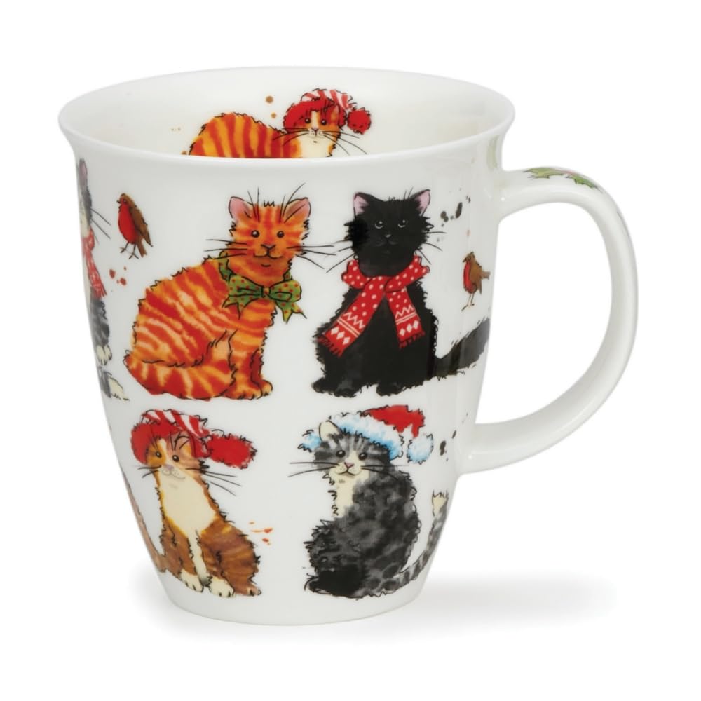 Dunoon Nevis 0.48L Fine Bone China Festive Mug Festive Cats