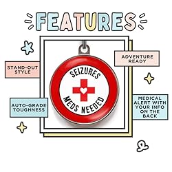 Seizure Alert Dog Tag – Add Your Info to The Back