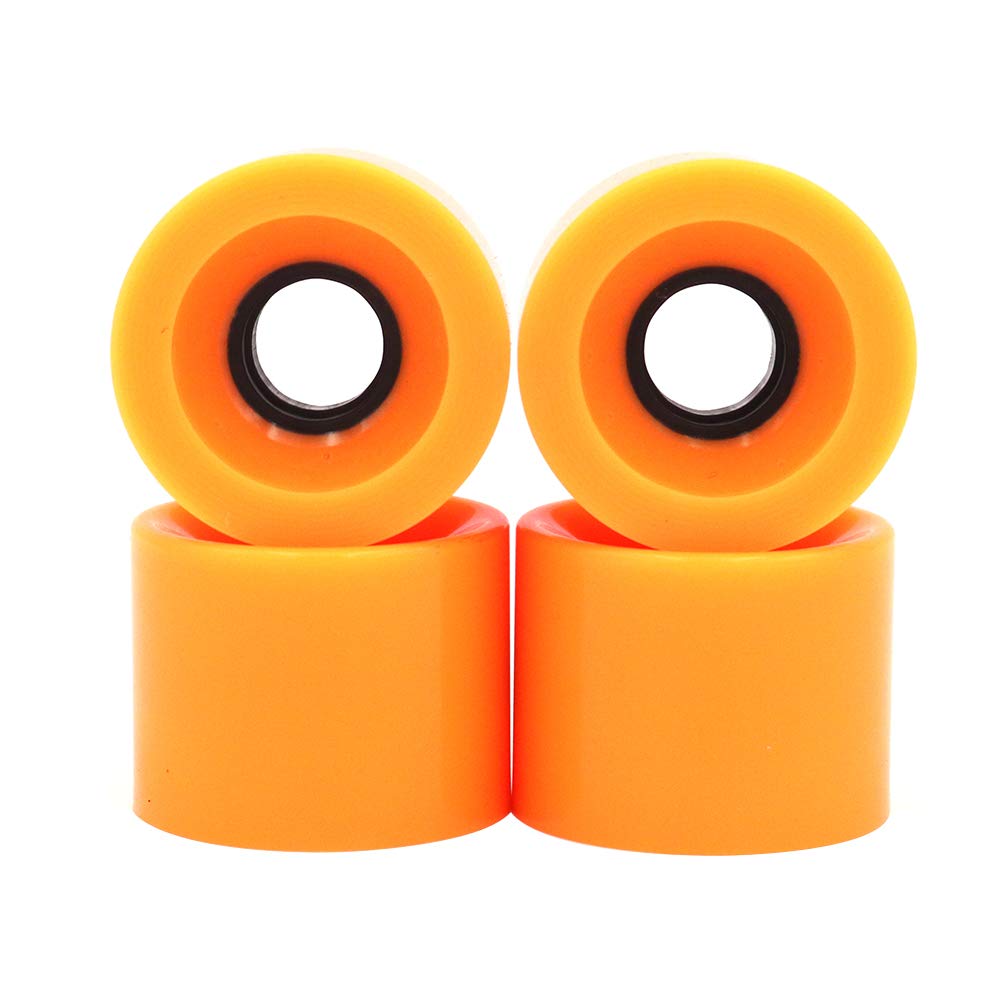 POFET Longboard Skateboard Wheels 60 * 45mm 78A, Replacement Wheels also for Cruiser Pennyboard Waveboard Snakeboard,Good for Beginners,Set of 4, Orange