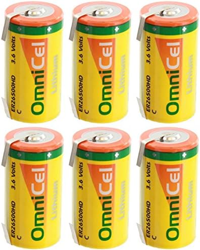 OmniCel ER26500HD 3.6V 6.5Ah Size C Lithium Battery with Tabs