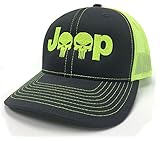 Jeep Logo With Punisher Skull Symbol Embroidered Mesh/Twill Cap