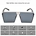 TrendyMate-Womens Men Reflective Color Mirror Lens Large Square Metal Rimmed Sunglasses Unisex (Silver Grey, 65)