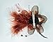 Removable Fascinator Hair Clip Feather Wedding Headwear Bridal 1920s Headpiece Women (Coffee)