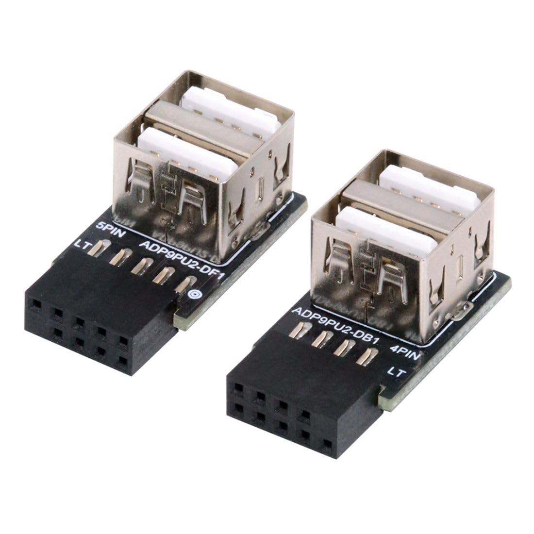 Photo 1 of chenyang 2 Pack USB 2.0 Front Panel Header 9/10Pin 1 Male to 2 USB 2.0 Female 90 Degree Angled Mainboard Header Port Extension Adapter