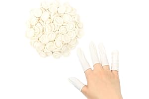 Jawflew Finger Cots, Latex Finger Cots Finger Protector Support Finger Covers Disposable Medium Finger Gloves 100g (Approx.100 PCS) (Medium - Pack of 100)