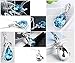 White Gold Plated Swarovski Crystal Elements Eternal Love Teardrop Pendant Necklace Fashion Jewelry for Women (Large Blue)