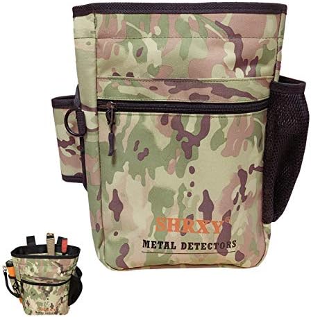 shrxy Metal Detector Finds Bag Multi-Purpose Digger 12 Tools Bag for PinPointer Garrett Detector Xp ProPointer Pack Pouch (camo)