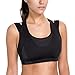 SYROKAN Sports Bras for Women High Support Mesh Full Coverage Racerback Wireless No Bounce Running Bras Black XX-Large