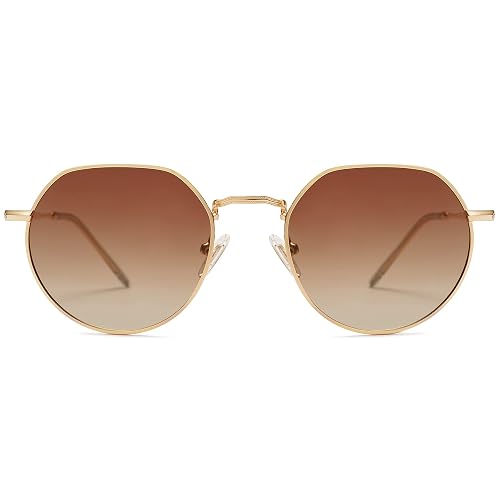 SOJOS Round Polygon Polarized Sunglasses for Women Men Retro  display picture 3