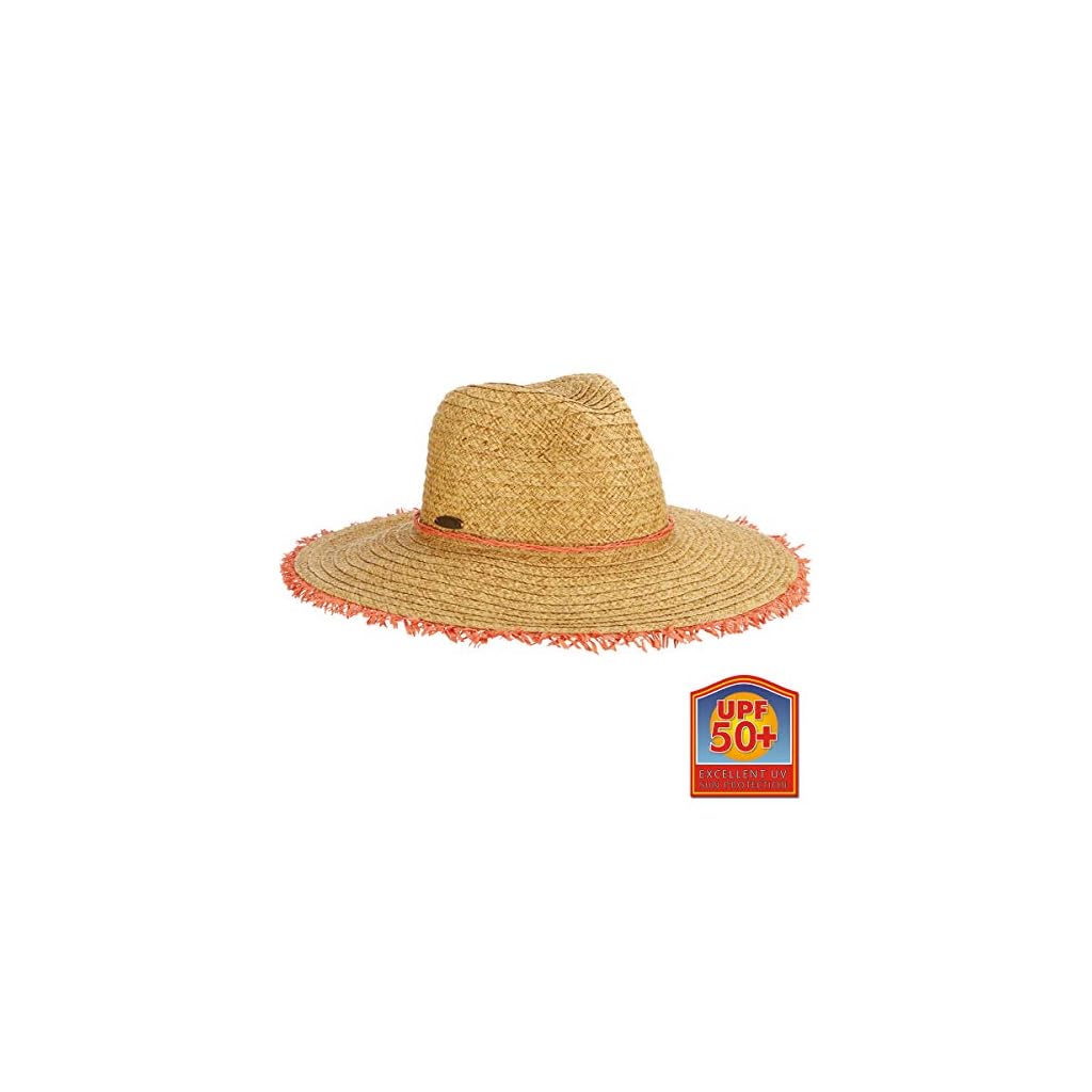 Women's Sun Hat Packable, Lightweight Braid/Straw, UPF (SPF) 50+ Sun Protection, 3 1/2" Floppy