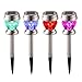 GIGALUMI Solar Lights Outdoor Dual Led Garden Light Landscape/Pathway Lights Stainless Steel Color Changing and White-4Pack