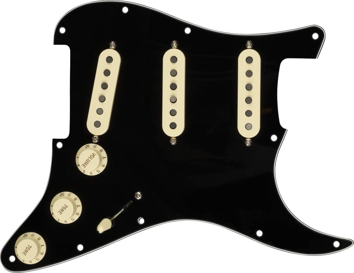 Fender® Pre-wired Pickguard Strat® Custom Shop FAT 50's - S/S/S - Black, 0992340506