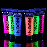Moon Glow - Blacklight UV Glitter Face & Body Gel - 0.42oz Set of 6 - Blacklight Face Paint - glows brightly under Blacklight