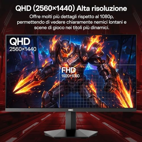 Monitor Gaming Fast IPS 27 Pollici, QHD 260Hz (OC 275Hz), HDR400