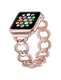 Correa de repuesto de acero inoxidable para Apple Watch Series 3 Series 2 Series 1 Nike+ Sport Edition, rosa dorado38mm