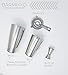 4 Piece Boston Shaker Set By BARMIXXO/150+ Drink Cocktail Recipe (Ebook)/Bartender Tools For Professional and Home Bar/Jigger and Strainer