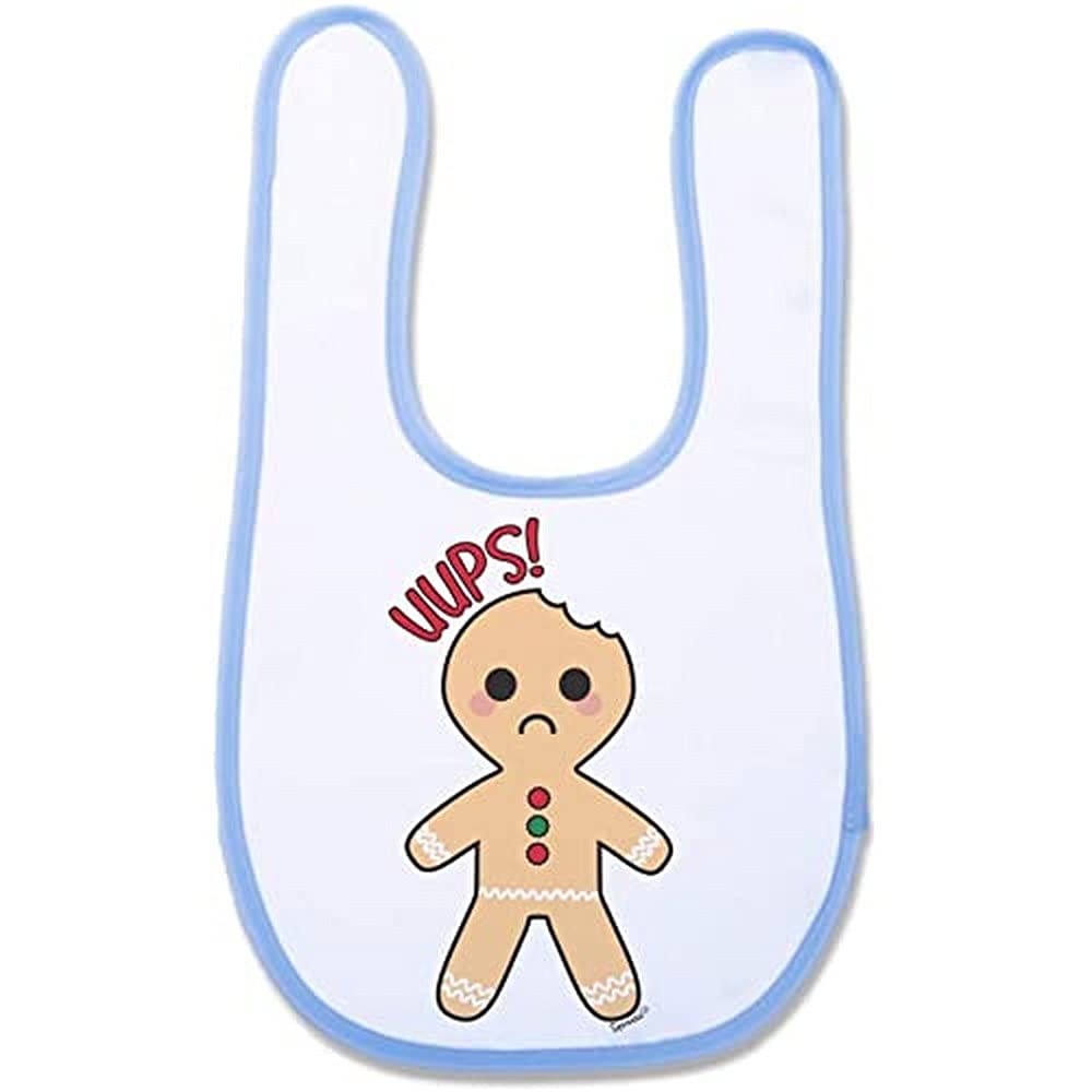 Supermolon 03335 –"Uups!" Baby Bib with Velcro, Sky Blue, Unisex