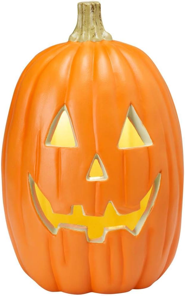 Home Accents Tall Realistic Lighted Jack O Lantern Pumpkin Halloween Decoration Prop 16"