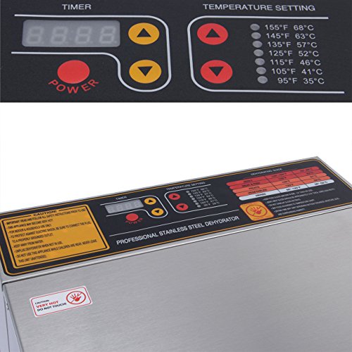 Heavens Tvcz Commercial Stainless Steel New 10 Tray Digital Food Fruit Jerky Dryer Blower Dehydrator for larger cuts of Fruits Meats Home Kitchen Dining Bar