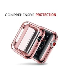 Smiling - Carcasa de TPU para Apple Watch 4 (incluye protector de pantalla), transparente, 44mm